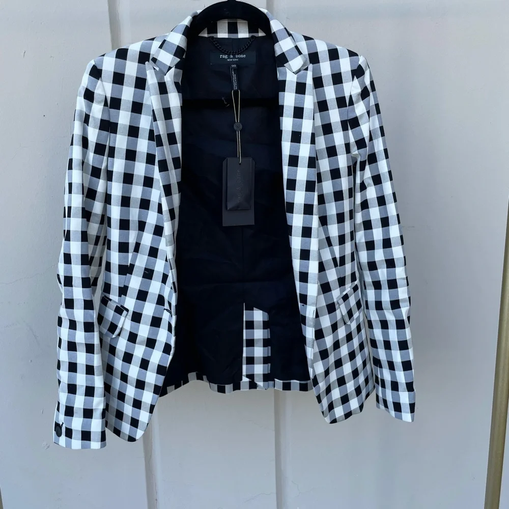 Rag and bone plaid blazer size 00 NWT